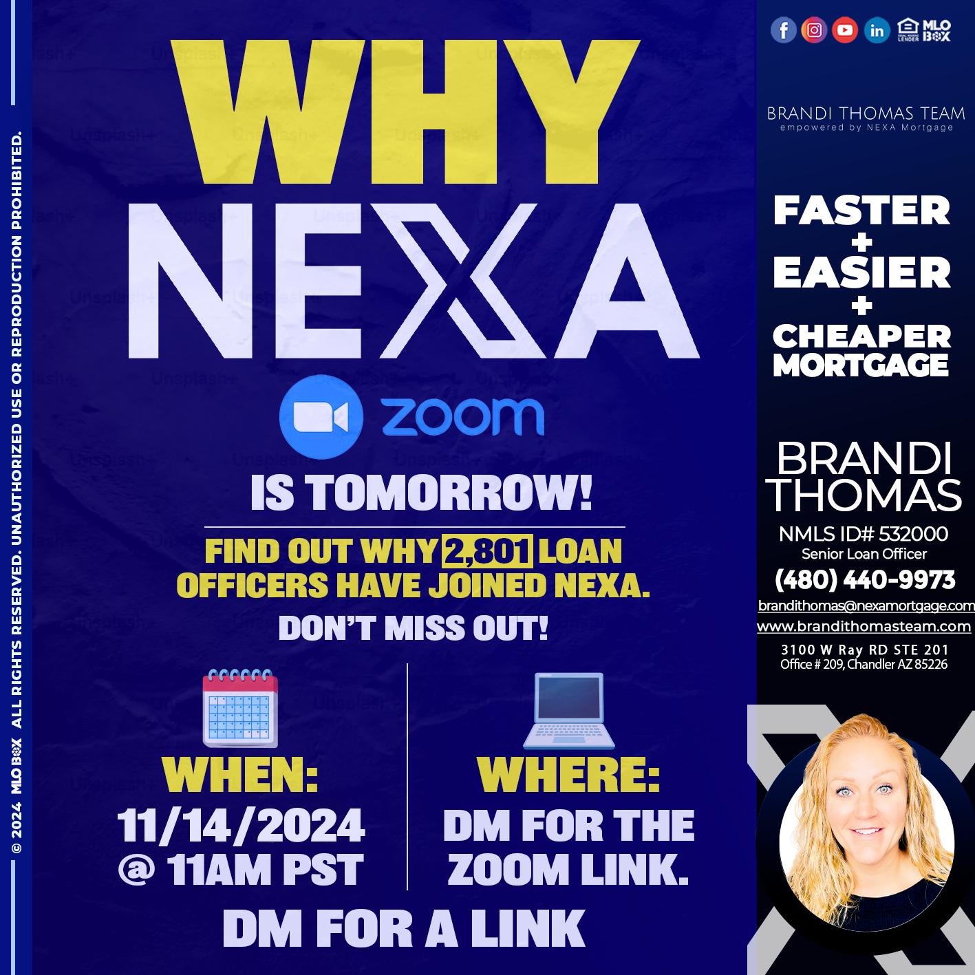 WHY NEXA - Brandi Thomas Team -Senior Loan Officer