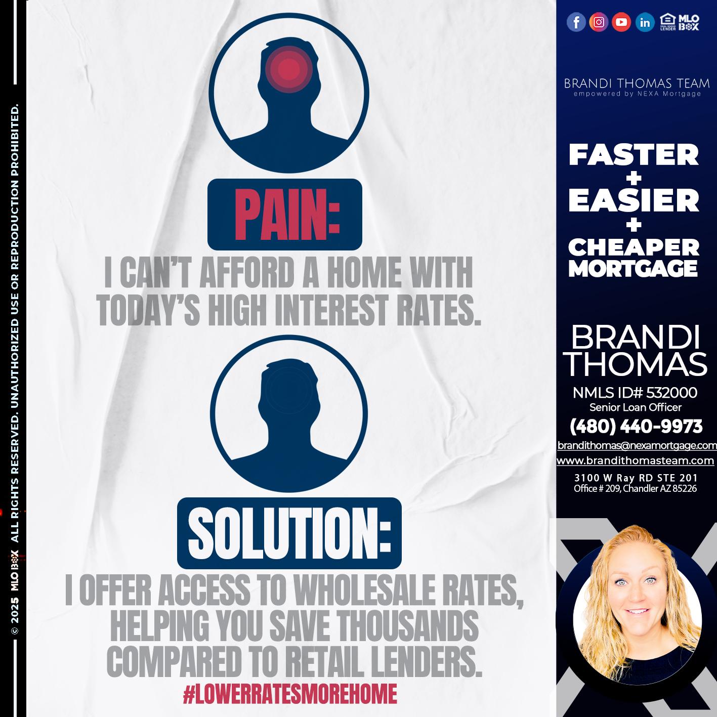 PAIN-SOLUTION - Brandi Thomas Team -Senior Loan Officer