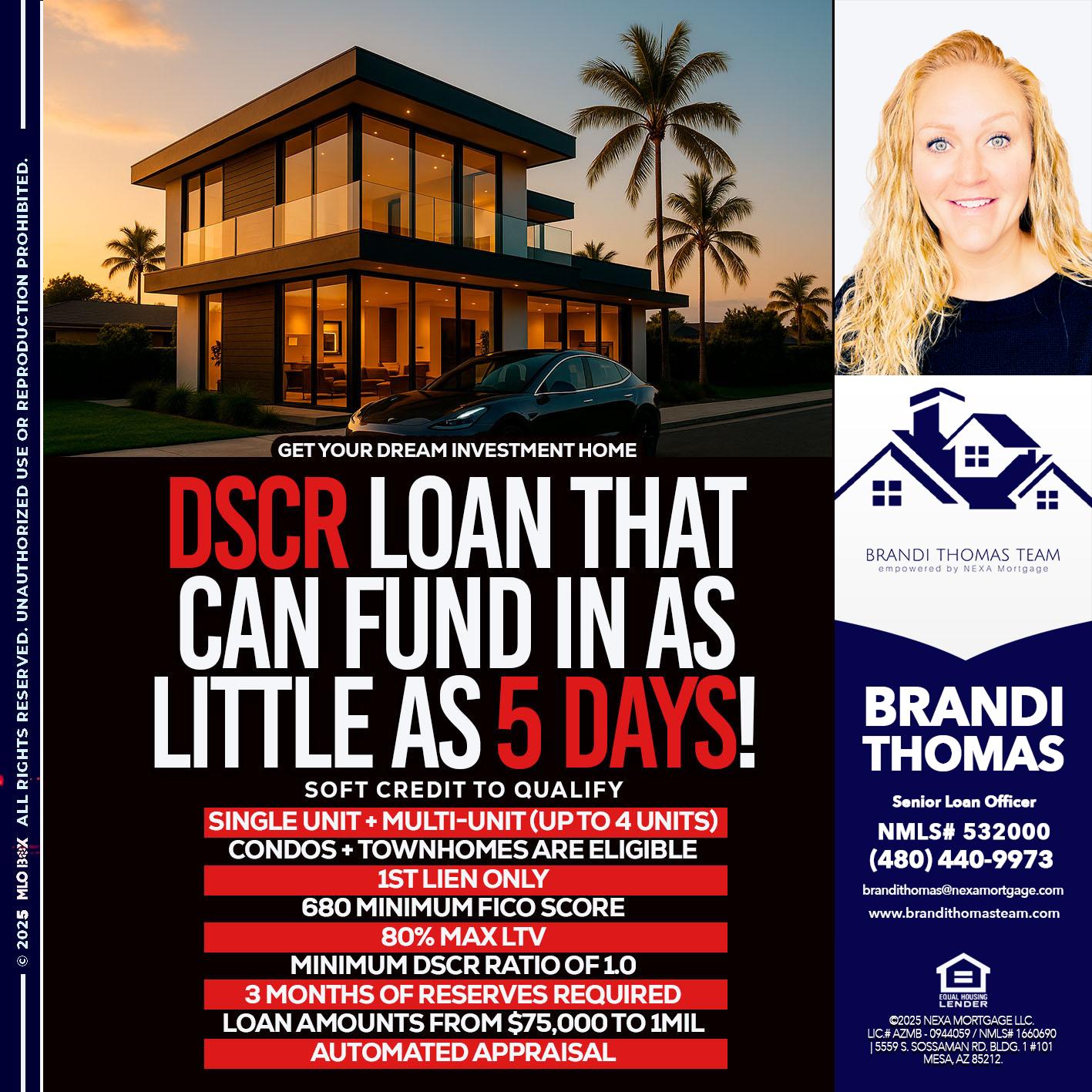 DSCR LOAN - Brandi Thomas Team -Senior Loan Officer