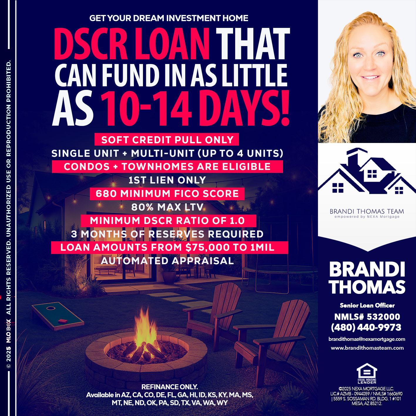 DSCR LOAN - Brandi Thomas Team -Senior Loan Officer