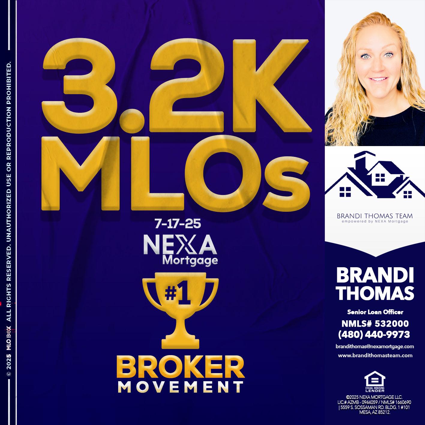 3.2K MLOs - Brandi Thomas Team -Senior Loan Officer