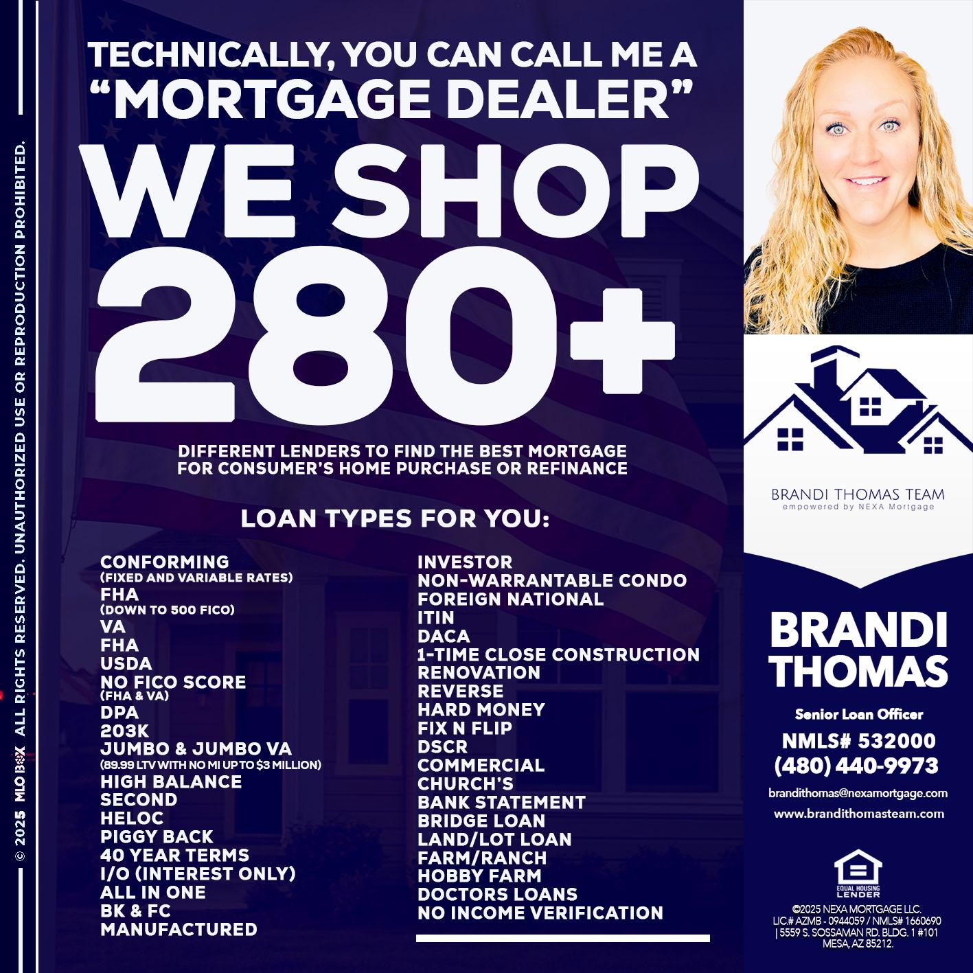 WE SHOP 280 + - Brandi Thomas Team -Senior Loan Officer