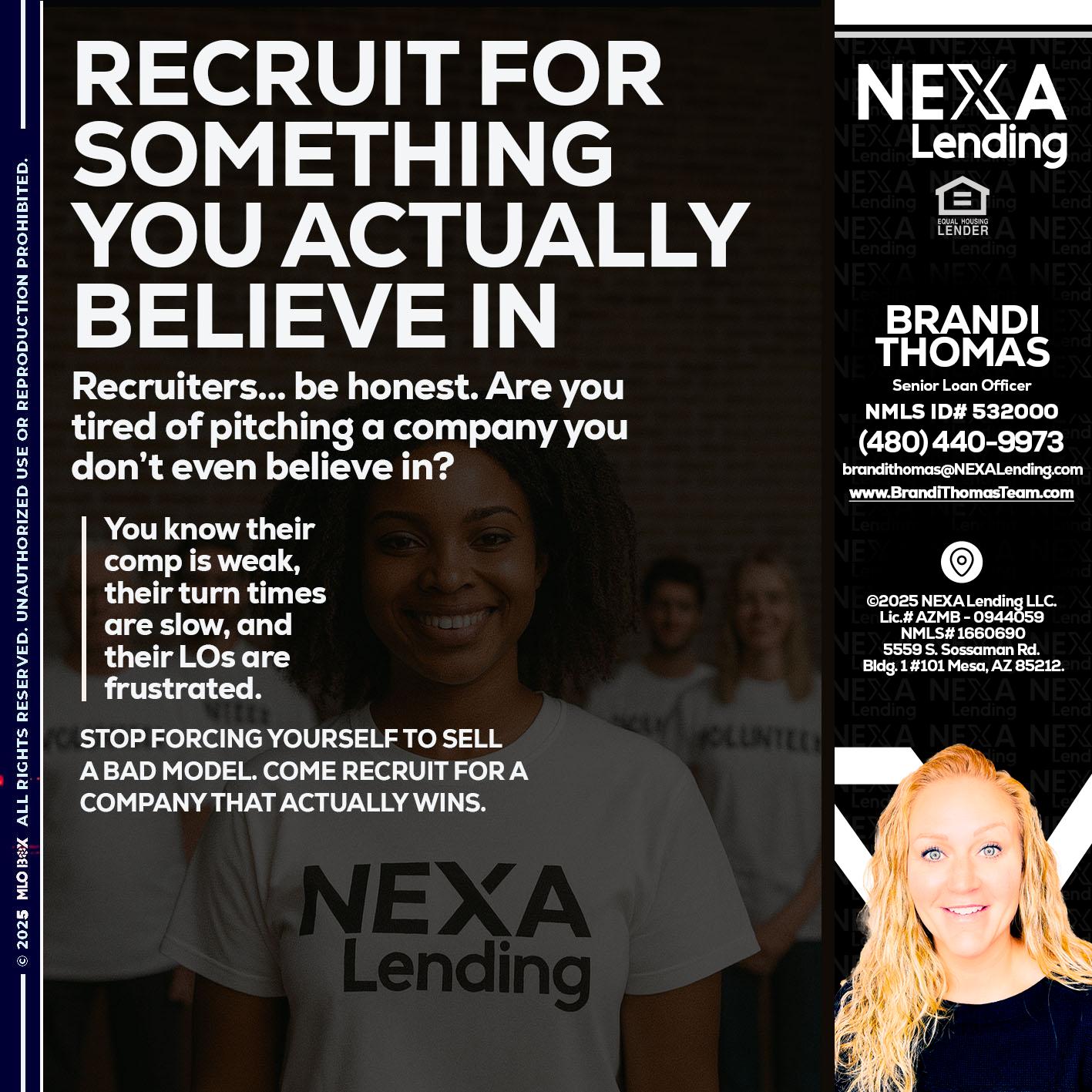 RECRUITING - Brandi Thomas Team -Senior Loan Officer