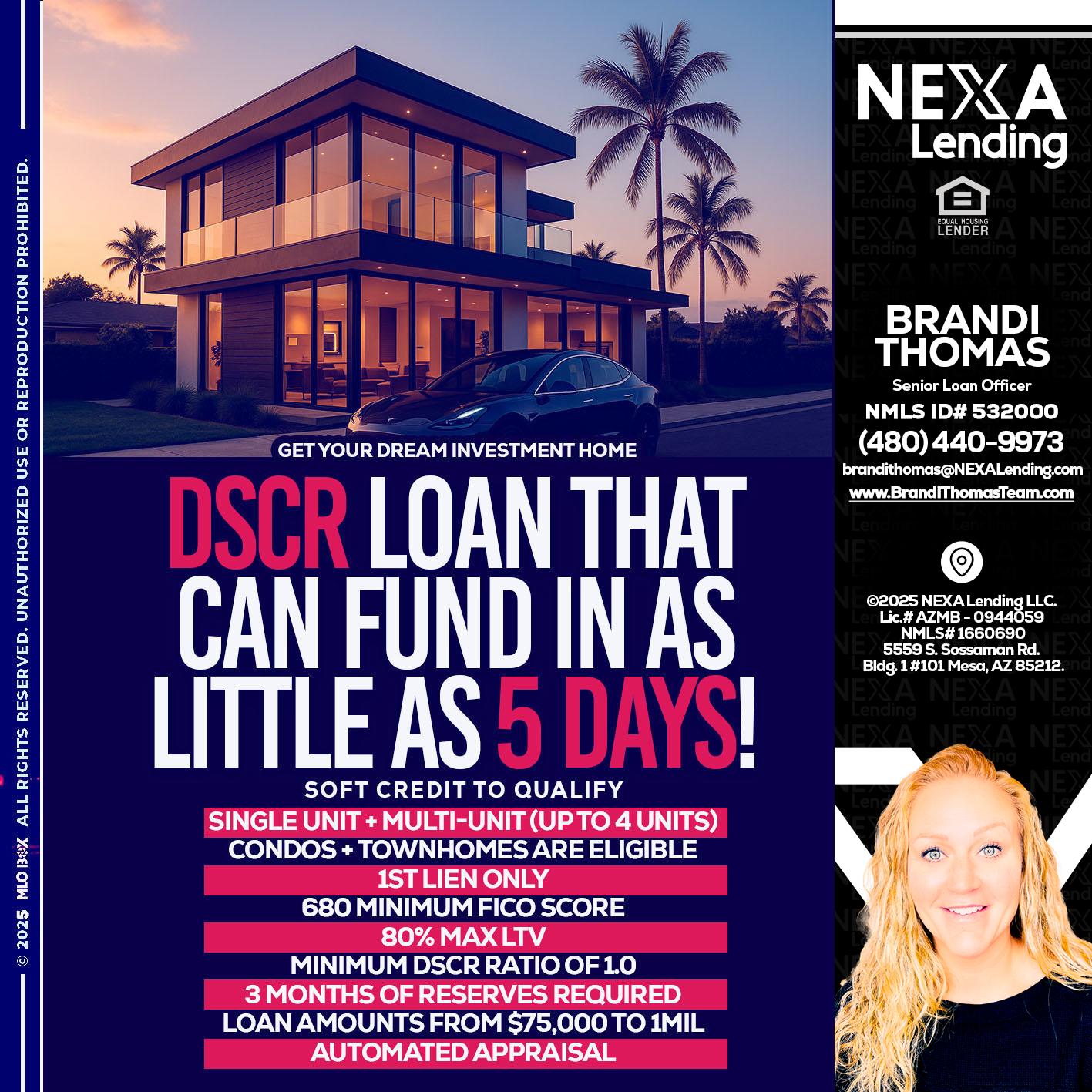 DSCR - Brandi Thomas Team -Senior Loan Officer