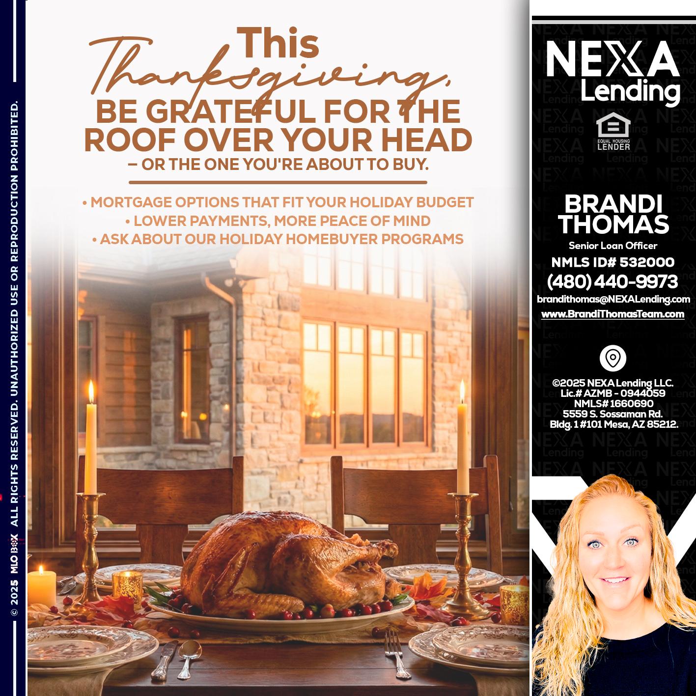 THIS THANKSGIVING - Brandi Thomas Team -Senior Loan Officer