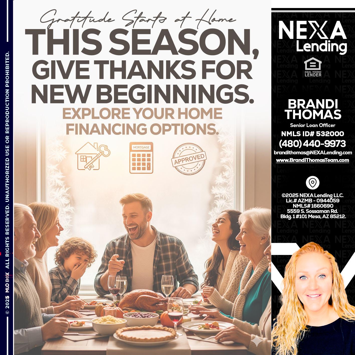 THIS SEASON - Brandi Thomas Team -Senior Loan Officer