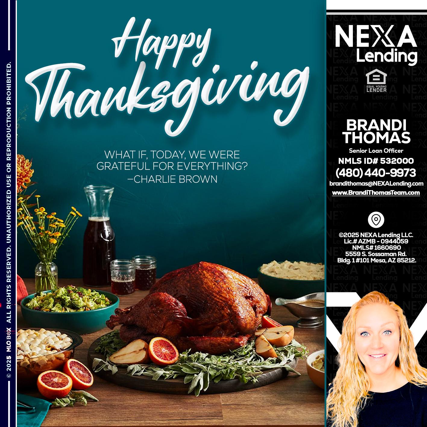 happy Thanksgiving - Brandi Thomas Team -Senior Loan Officer
