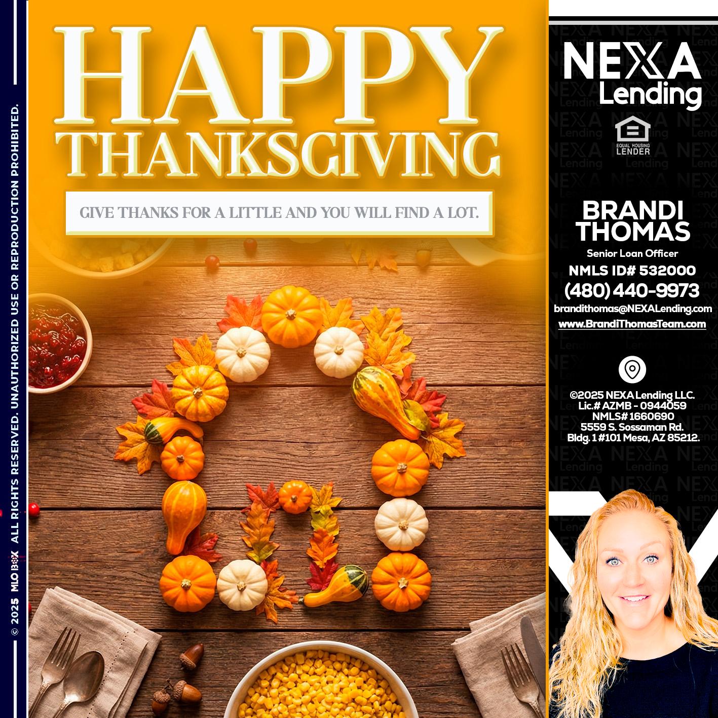 HAPPY THANKSGIVING - Brandi Thomas Team -Senior Loan Officer